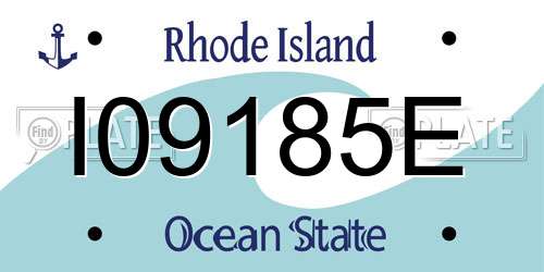 I09185E Rhode Island License Plate