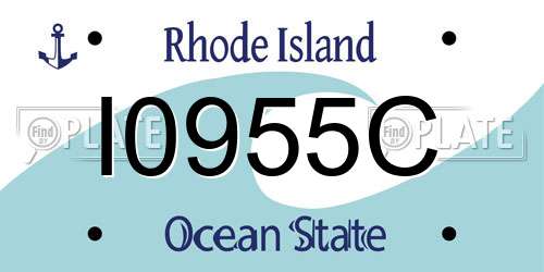 I0955C Rhode Island License Plate