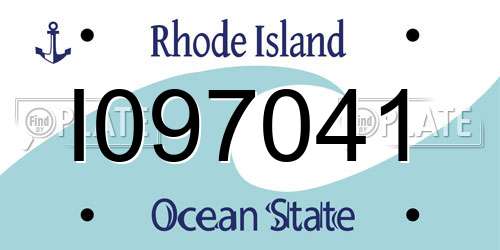 I097041 Rhode Island License Plate
