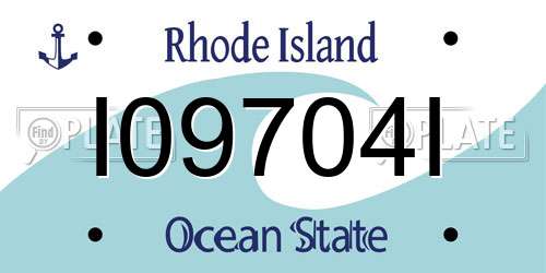 I09704I Rhode Island License Plate