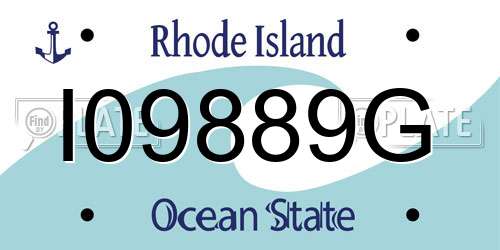 I09889G Rhode Island License Plate