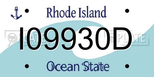 I09930D Rhode Island License Plate