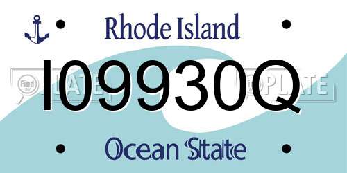 I09930Q Rhode Island License Plate
