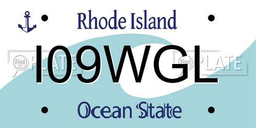I09WGL Rhode Island License Plate