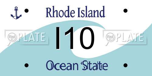 I10 Rhode Island License Plate