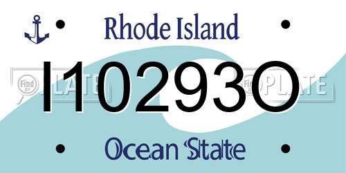 I10293O Rhode Island License Plate