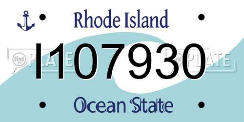 I107930 Rhode Island License Plate