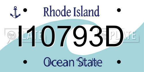 I10793D Rhode Island License Plate