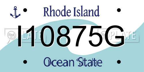 I10875G Rhode Island License Plate