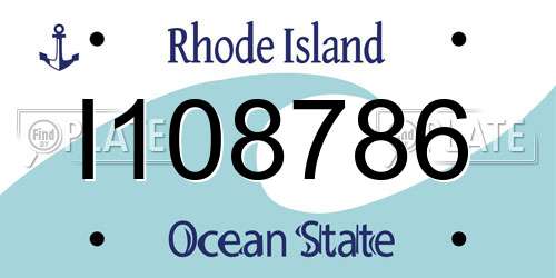 I108786 Rhode Island License Plate