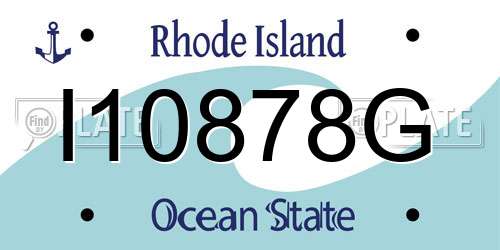 I10878G Rhode Island License Plate