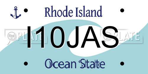 I10JAS Rhode Island License Plate