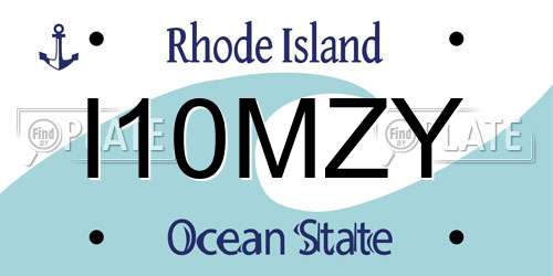 I10MZY Rhode Island License Plate