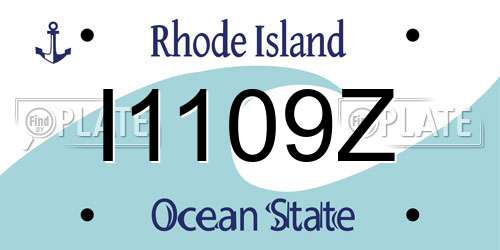 I1109Z Rhode Island License Plate