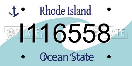 I116558 Rhode Island License Plate