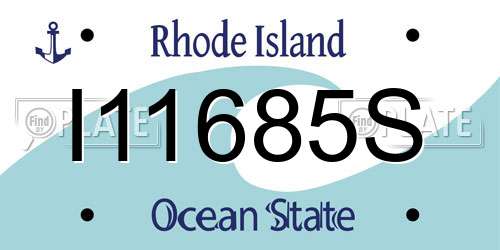 I11685S Rhode Island License Plate