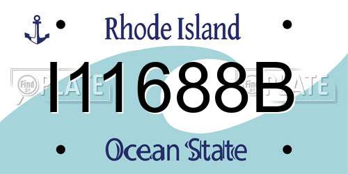 I11688B Rhode Island License Plate