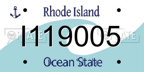 I119005 Rhode Island License Plate