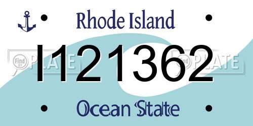 I121362 Rhode Island License Plate