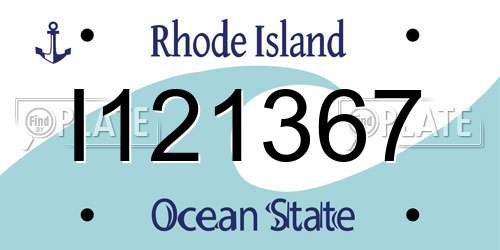 I121367 Rhode Island License Plate