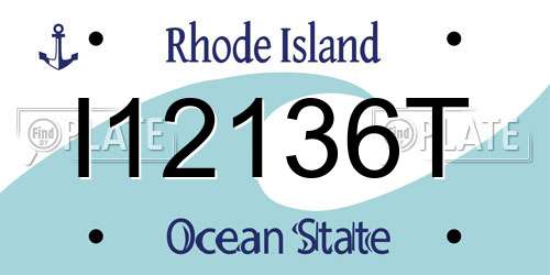 I12136T Rhode Island License Plate