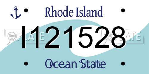 I121528 Rhode Island License Plate