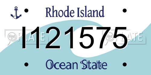 I121575 Rhode Island License Plate