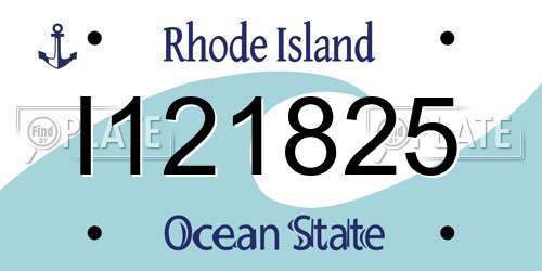 I121825 Rhode Island License Plate