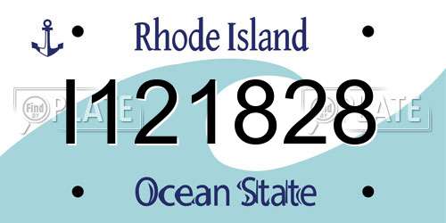 I121828 Rhode Island License Plate
