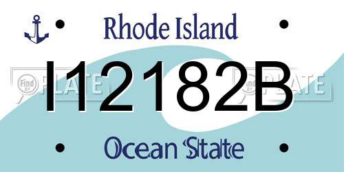I12182B Rhode Island License Plate