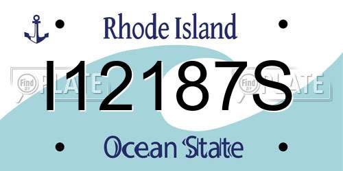 I12187S Rhode Island License Plate