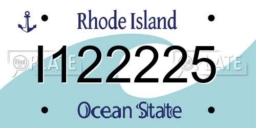 I122225 Rhode Island License Plate