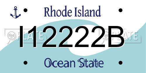 I12222B Rhode Island License Plate