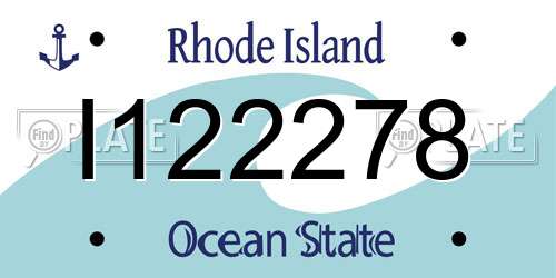 I122278 Rhode Island License Plate