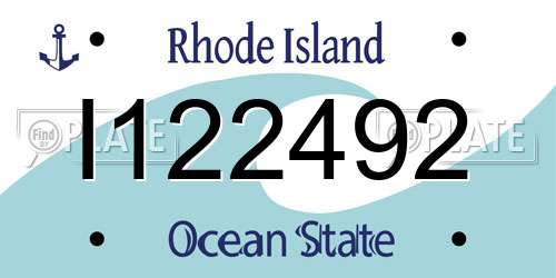 I122492 Rhode Island License Plate