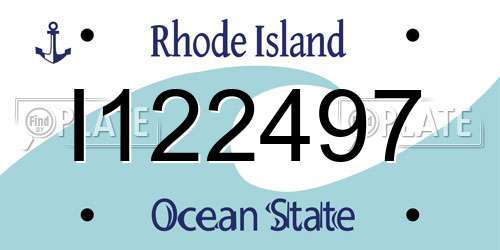 I122497 Rhode Island License Plate