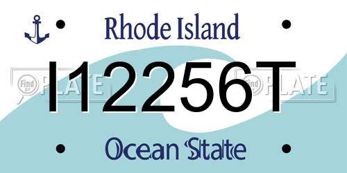 I12256T Rhode Island License Plate