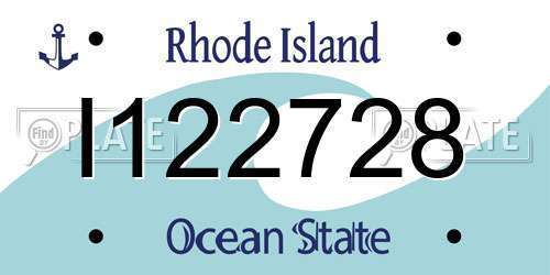 I122728 Rhode Island License Plate