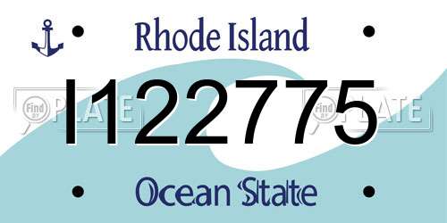 I122775 Rhode Island License Plate