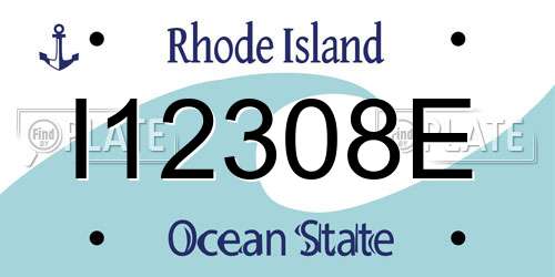 I12308E Rhode Island License Plate
