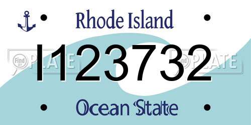 I123732 Rhode Island License Plate