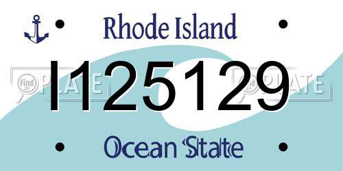 I125129 Rhode Island License Plate