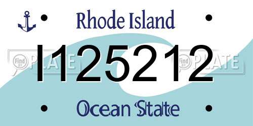 I125212 Rhode Island License Plate