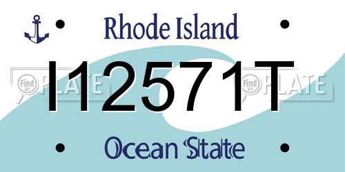 I12571T Rhode Island License Plate