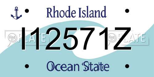 I12571Z Rhode Island License Plate