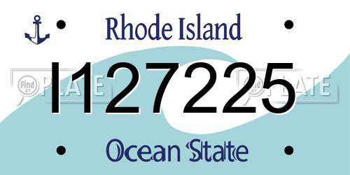 I127225 Rhode Island License Plate