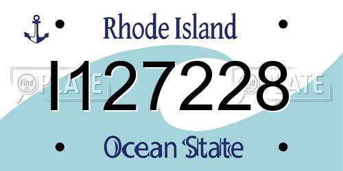I127228 Rhode Island License Plate