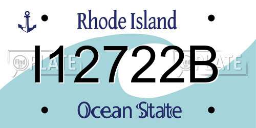 I12722B Rhode Island License Plate