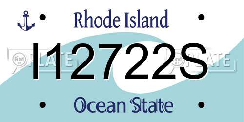 I12722S Rhode Island License Plate