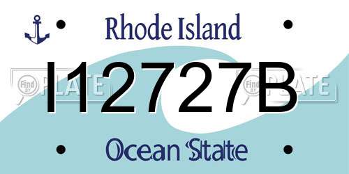 I12727B Rhode Island License Plate